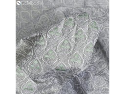 Paisley Embroidered Grey Fabric by the yard Sewing DIY Crafting Indian Embroidery Wedding Dresses Historic Costumes Dress Bags Table Runner Blouses